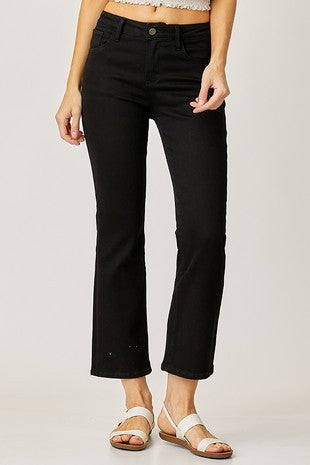 Black Mid Rise Ankle Jeans