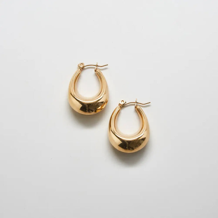 Gold Oval Hoops