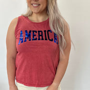 Red America Foil Tank