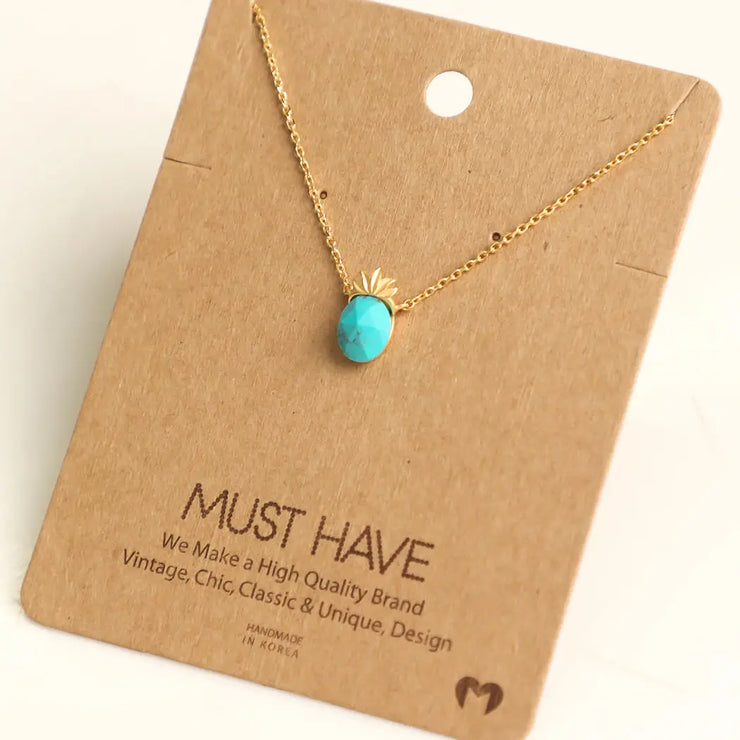 Pineapple Turquoise Pendant Necklace
