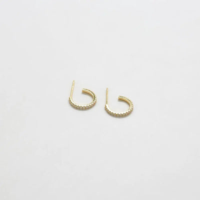 Gold Mini Pave Hoops
